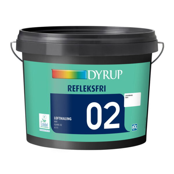 DYRUP Loftmaling Refleksfri Glans 02 Lys Råhvid 10 Liter