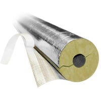 Rockwool? Universal r?rsk?l - R?risolering med aluminiumsfolie, slids og tape, 18 mm indv. diameter, 40 mm isolering, s?lv, 1 meter