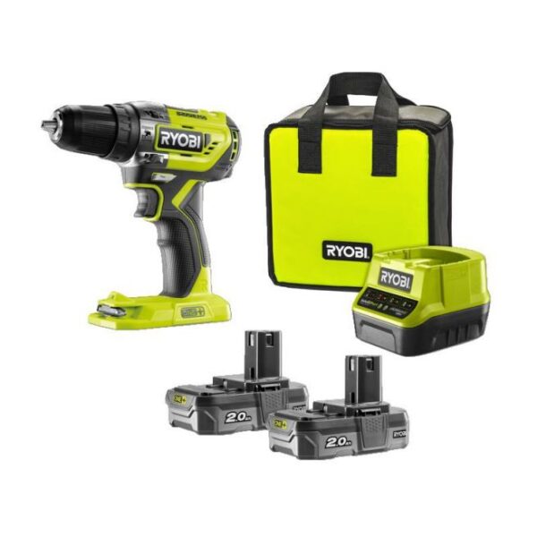 Ryobi Bore-/skruemaskine 18V - 2 x2,0 Ah Batteri - R18PD5-220S