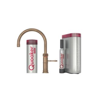 Quooker Classic Fusion Round Sæt 3l Bruneret messing Inkl. Pro3 & Cube Beholder