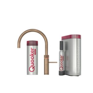 Quooker Fusion Round Sæt M.3l Bruneret Messings Inkl. Pro3 & Cube Beholder