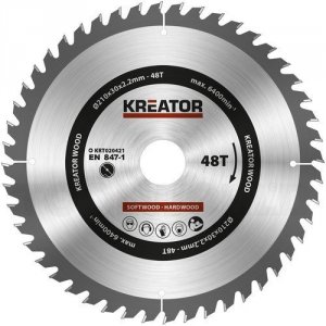 Rundsavsklinge 210 mm 48 HM tænder Kreator KRT020421