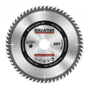 Rundsavsklinge 210 mm 60 HM tænder Kreator KRT020422