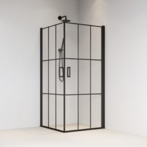 Brasta Victorija Cube brusehjørne, 90x200 cm, sort