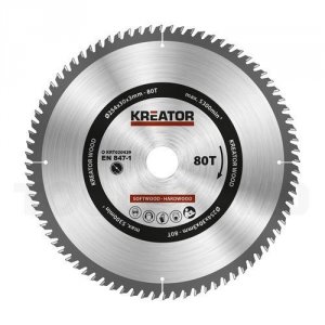 Rundsavsklinge 254 mm 80 HM tænder Kreator KRT020429