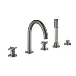 GROHE Atrio New brusearmatur 5-huls kar- & brus, Børstet Hard Graphite overdel 1/2'', 90Â°