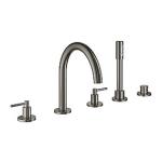 GROHE Atrio New brusearmatur 5-huls kar- & brus, Børstet Hard Graphite overdel 1/2'', 90Â°